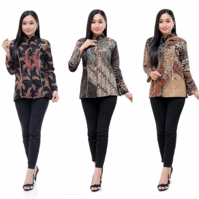 Pusat Grosir [ Terbaru ] Atasan Batik Wanita Kerja Kantor Ori Shabirah Batiksolo Blouse Blusebatik Batikmodern Xl MrOp5pH1YJMMB