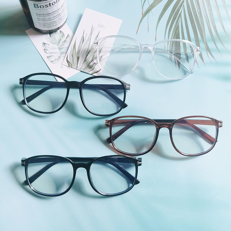 Kaca Mata Versi Korea yang trendi dari kacamata bingkai siswa laki-laki, anti-radiasi retro liar anti cahaya biru muda wanita