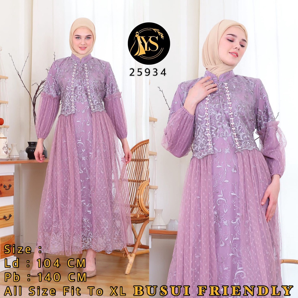 baju gamis wanita dress muslim terbaru GAMIS PESTA MEWAH YESAYA FULL TILLE BORDIR PREMIUM BUSUI FRI 