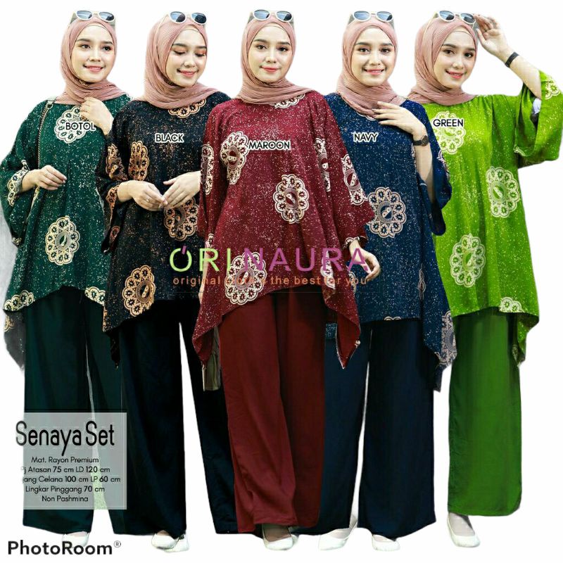 Daster Setelan Jumbo | Setelan Waka Senaya Set Rusti Set Motif Bunga  Ori Naura Size Jumbo Busui Wan