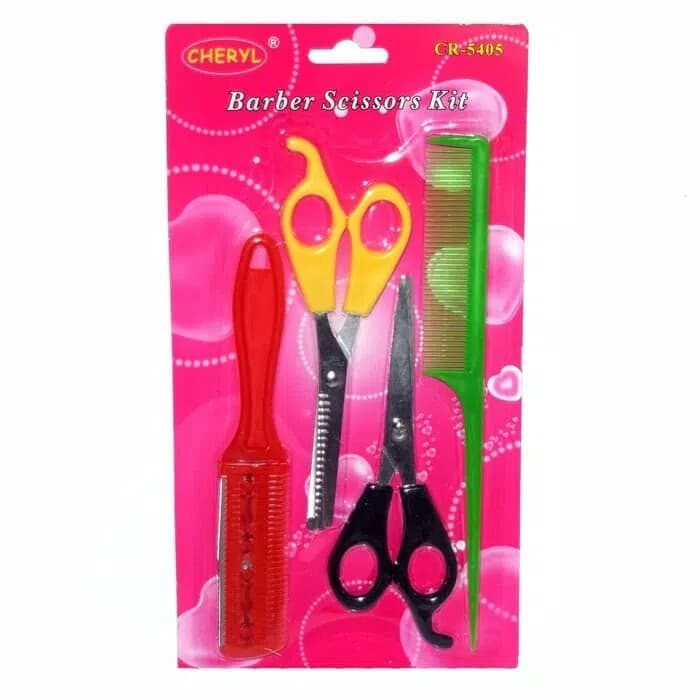 Cheryl Barber Scissors Kit Gunting Sasak Rambut Set Sisir Potong Kumis CR-5408 / CR-5405