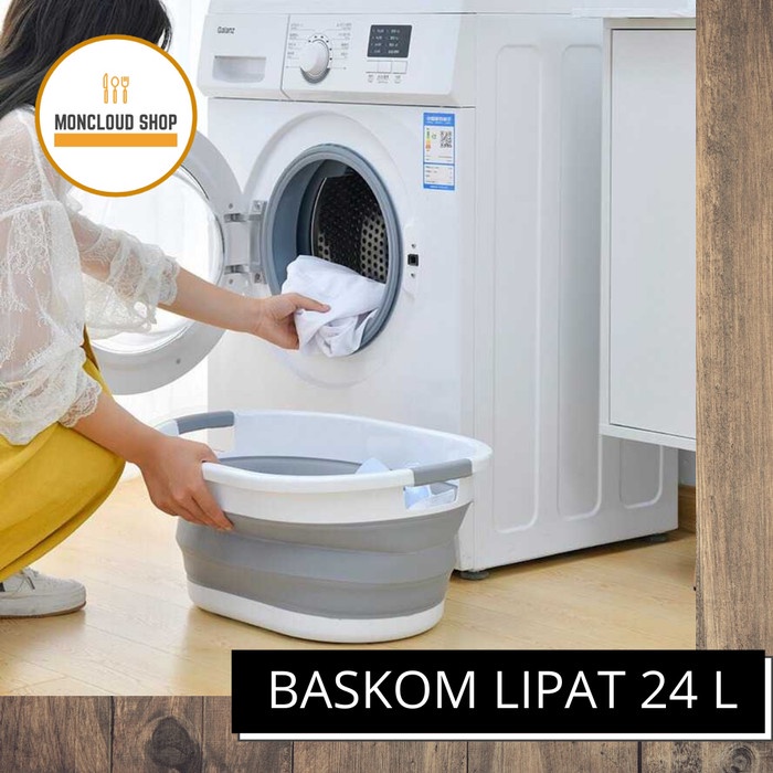 Baskom Lipat Jumbo Ember Lipat Portable Silikon Silicone Laundry 24 L