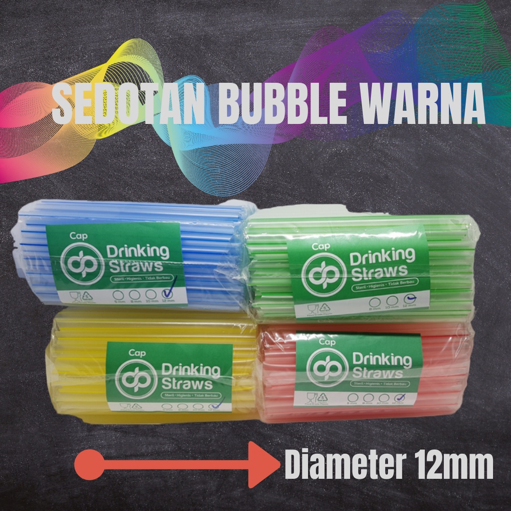 Sedotan Boba / Sedotan Plastik Bubble Drink / Sedotan Pop Ice Aneka Ukuran