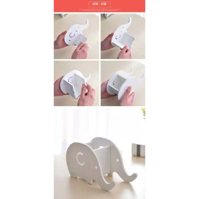 Tempat Pulpen / Remote AC / Handphone Motif Gajah DIY