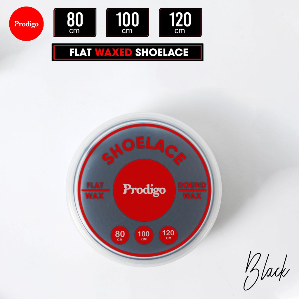 Prodigo * Tali Sepatu Lilin | Waxed shoelaces | Tali Gepeng Pipih Flat hitam putih | Tali lilin bulat Round Hitam coklat  | Flat Shoelace waxed  | Tali hoodie | PREMIUM SHOELACES