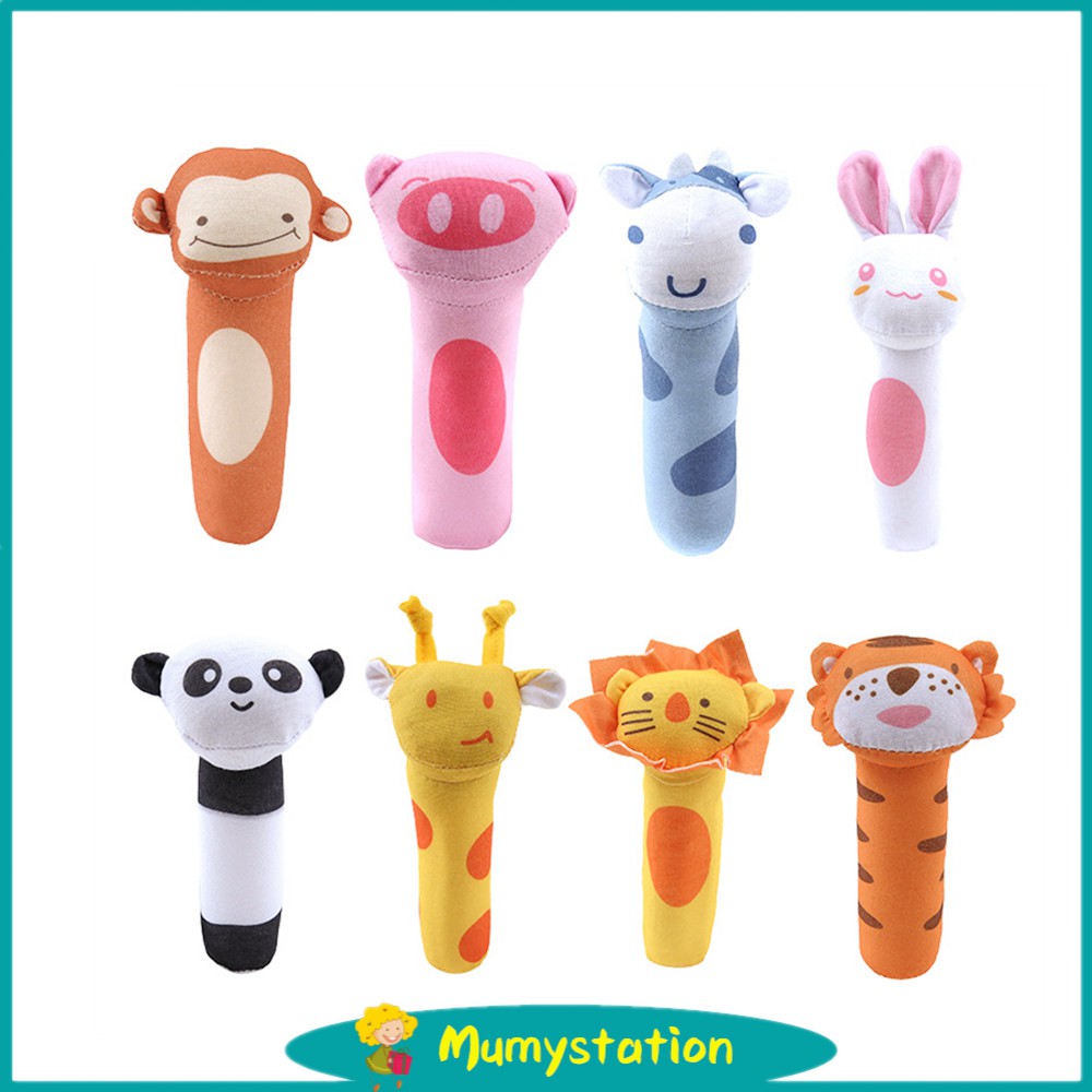 Mumystation Boneka rattle bayi doll toys mainan bayi rattle stick hewan animal binatang
