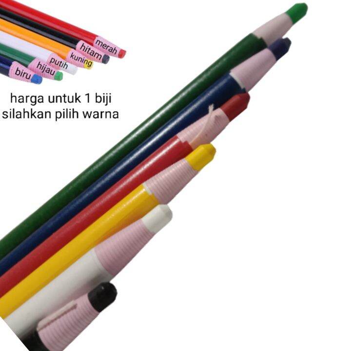 

Pensil Kain (Marker Kain ) Pensil Kapur / Pensil Kaca / Glass Pencil / kapur pola pensil 1 / kapur pencil glass / kapur pola / Alat jahit / kebutuhan menjahit / alat konfeksi / alat alat mesin jahit / suku cadang / peralatan mesinh jahit