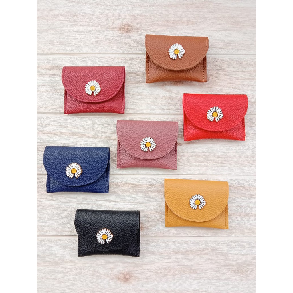 Mini daisy dompet kartu wanita papirut mini lipat simple koin murah terbaru 2022