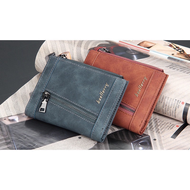 ORIGINAL BAELLERRY DR059 DOMPET UANG LIPAT DUAL SLETING BAHAN SINTETIS