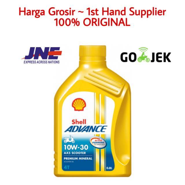SHELL ADVANCE AX5 1LITER 0.8LITER / OLI MOTOR MATIC SHELL OLI MOTOR SHELL HONDA YAMAHA