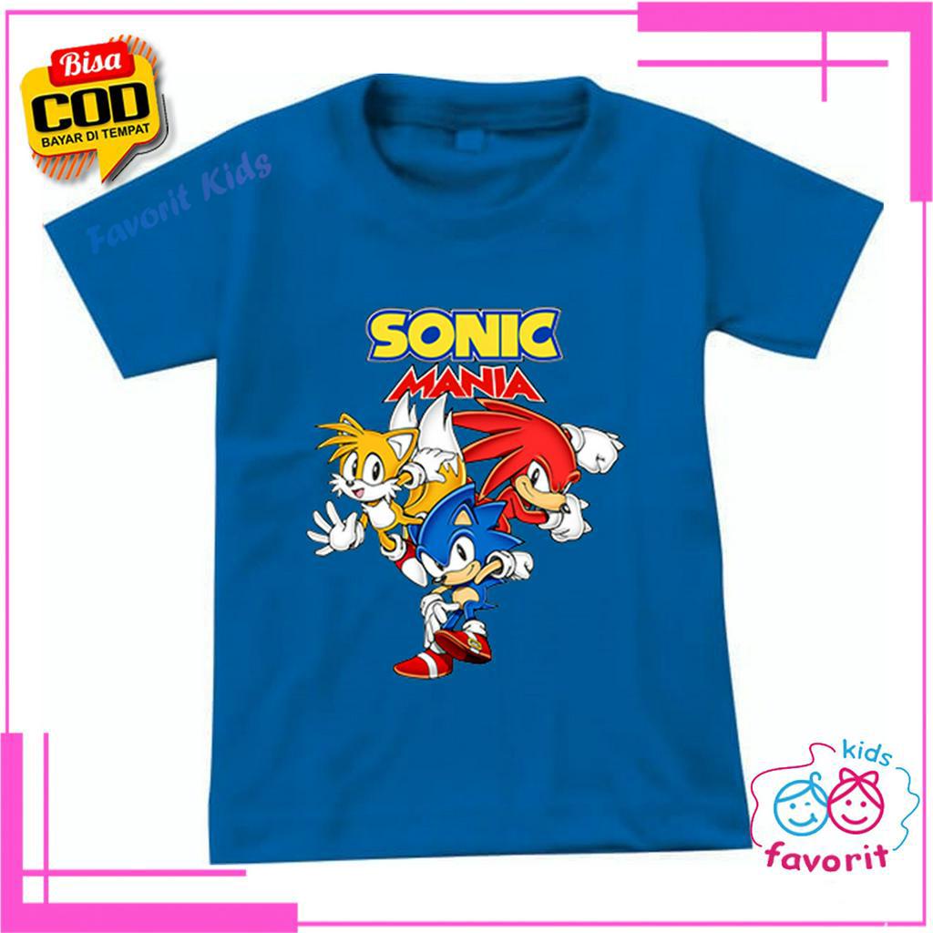 KAOS ANAK LAKI LAKI LENGAN PENDEK MOTIF SONIC MANIA