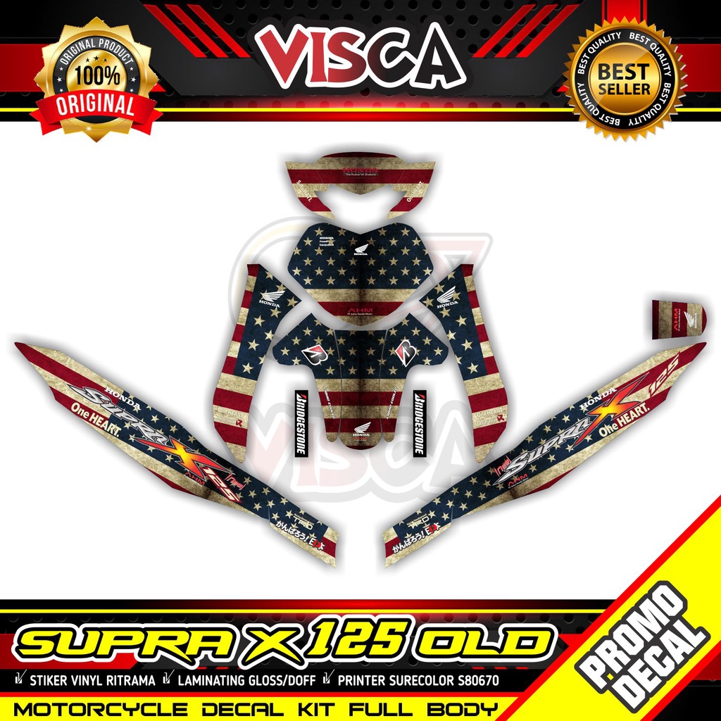 Decal Supra X 125 Lama Modif Keren Stiker Supra X 125 Lama Full Body Striping Supra X 125 Lama Varia