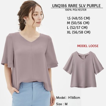 Blouse Wanita Casual Japan Chiffon Polos (UNQ186 RARE SLV)-5