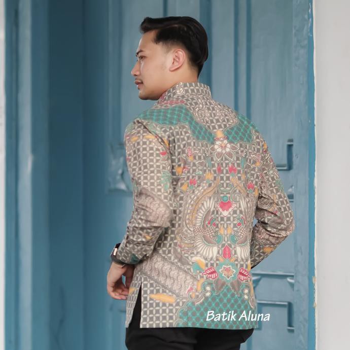 Baju Batik Alisan Pria Lengan Panjang Premium Kemeja Dinas Kantor Seragam Formal Aluna Solo Abg 074