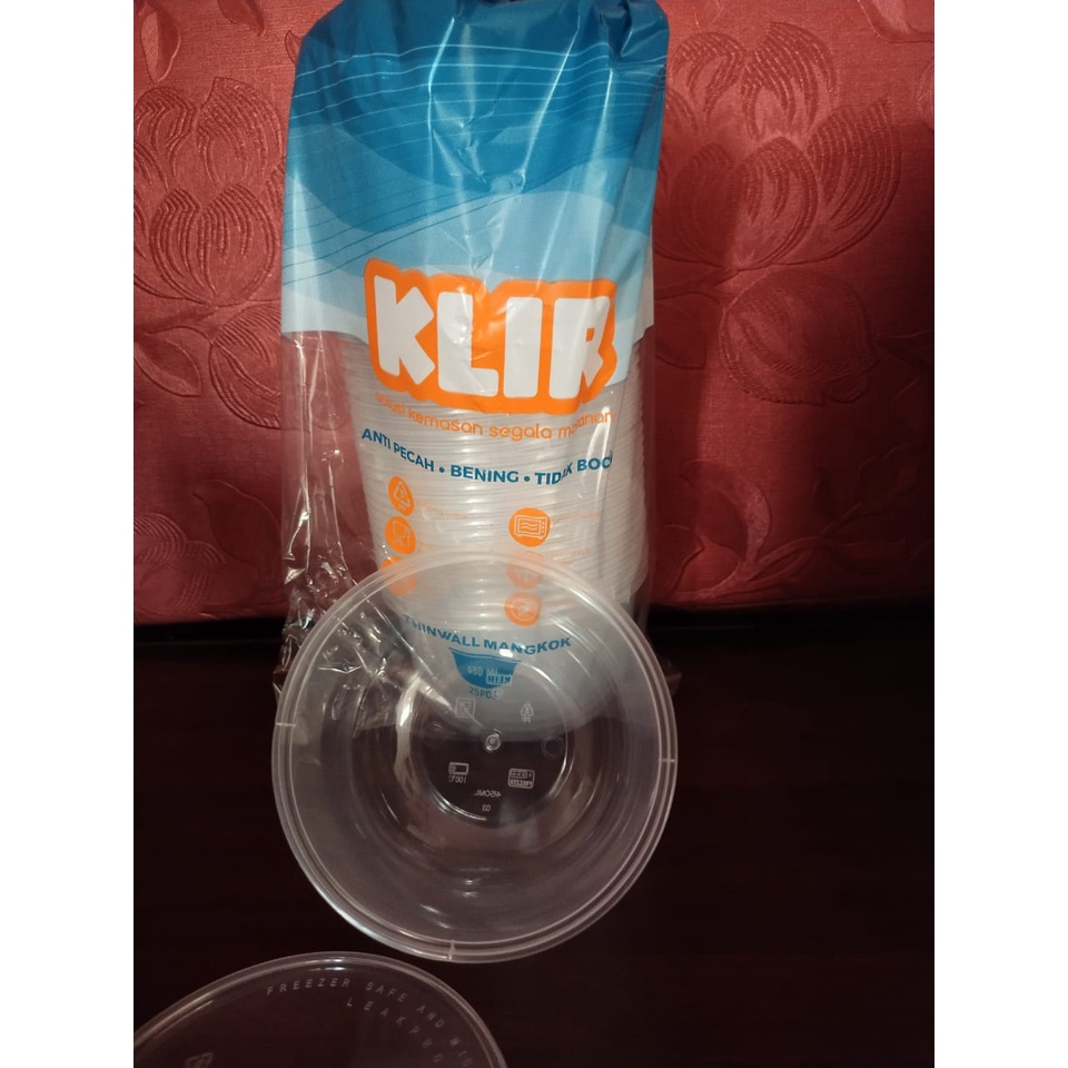 Thinwall 300 ml Bowl / Thinwall Mangkok 300 ml Klir @25 pcs