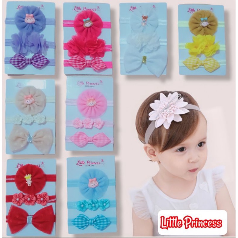 3pcs / Bandana Bayi Elastis / Headband Baby Import