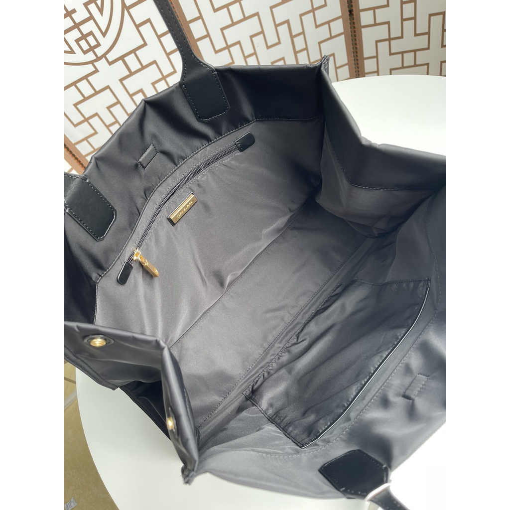 【Instant/Same Day]  80479  80477 Original TB  Waterproof Nylon with Leather Material 34CM  44CM  Women's Shoulder Bag Tote Shopping Bag  nilong