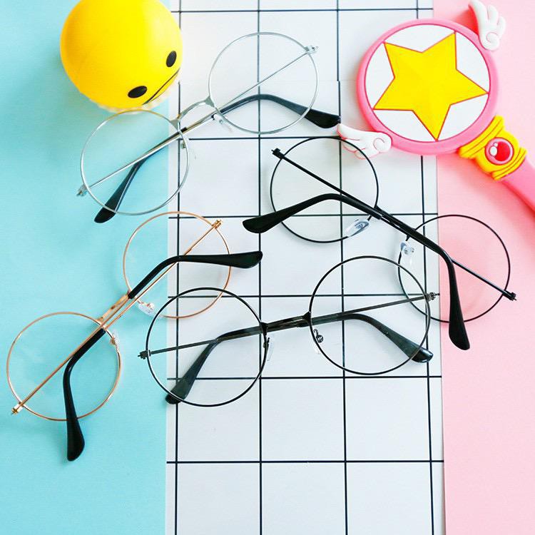 TOMSTORE.ID R092 Kaca Mata Bulat Oval Design Fashion Korea Pria/Wanita Kacamata Optik Frame Sunglasses-5