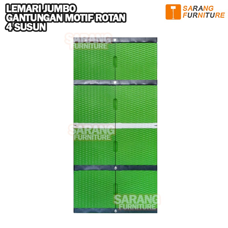 JUMBO - LEMARI PLASTIK SERBAGUNA ROTAN FULL KUNCI FULL KUNCI RATTAN LEMARI GANTUNGAN LEMARI 4 SUSUN PAKAIAN PLASTIK