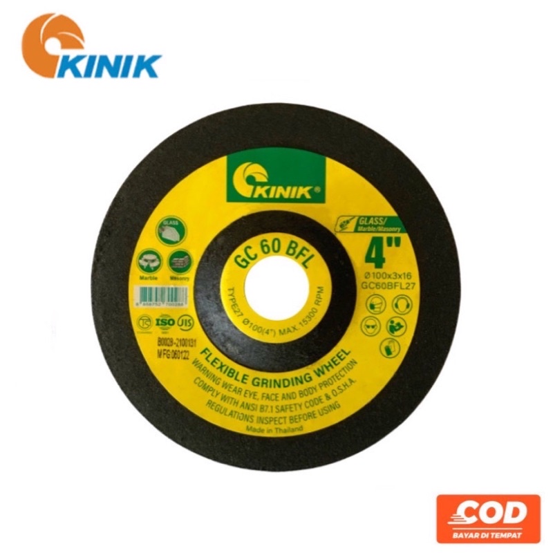 Kinik GC 60 Batu Poles Flexible 4” Flexible Grinding Wheel 4 inch