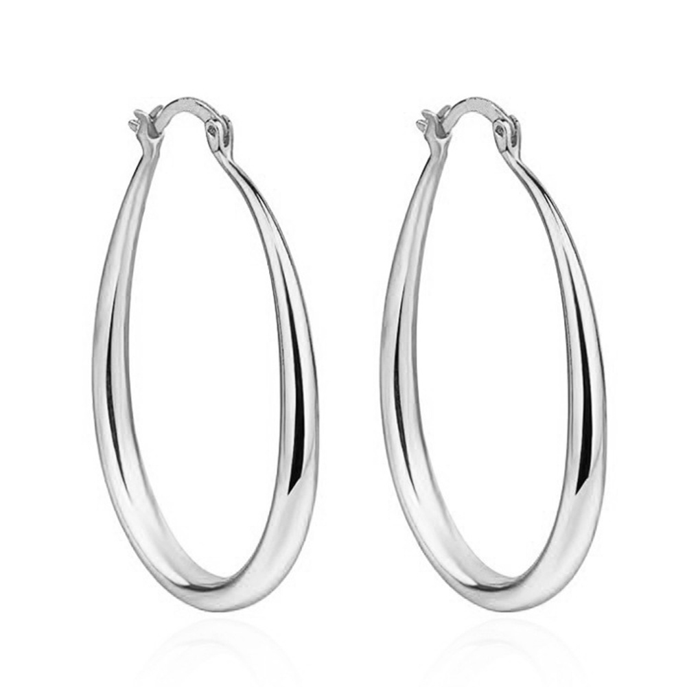 Hu Hu Hu Hu Hu Alat Bantu Pasang Kacamata♡ Anting Hoop Bentuk Oval Bahan Alloy Untuk Wanita