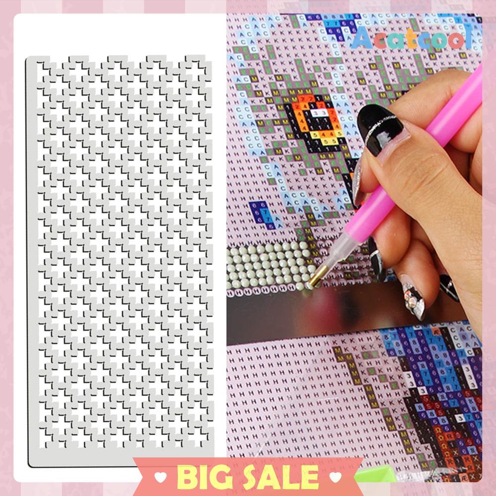 125 Penggaris Lukisan Diamond Cross Stitch DIY Bentuk Kotak