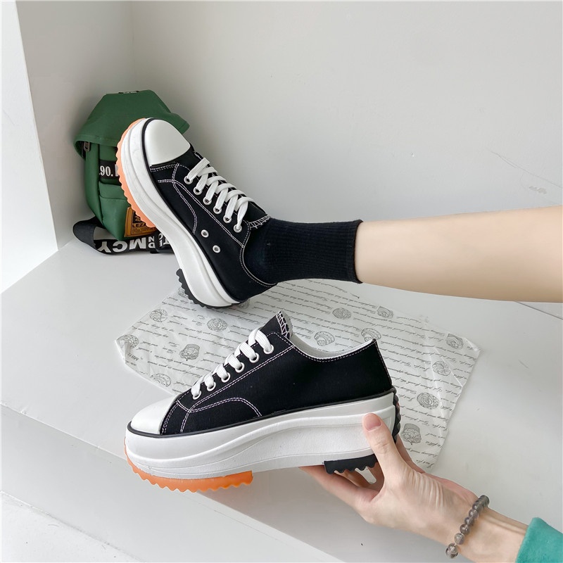 2.2 COD Sale [DENDEN.ID] Sepatu Sneaker Korea Wanita Semi Boots Fashion