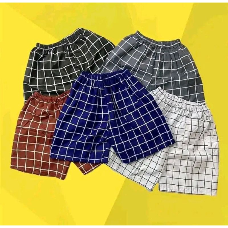 ( 1kg = 10 pcs ) Celana boxer unisex pria wanita/celana kolor harian Tartan  terlaris