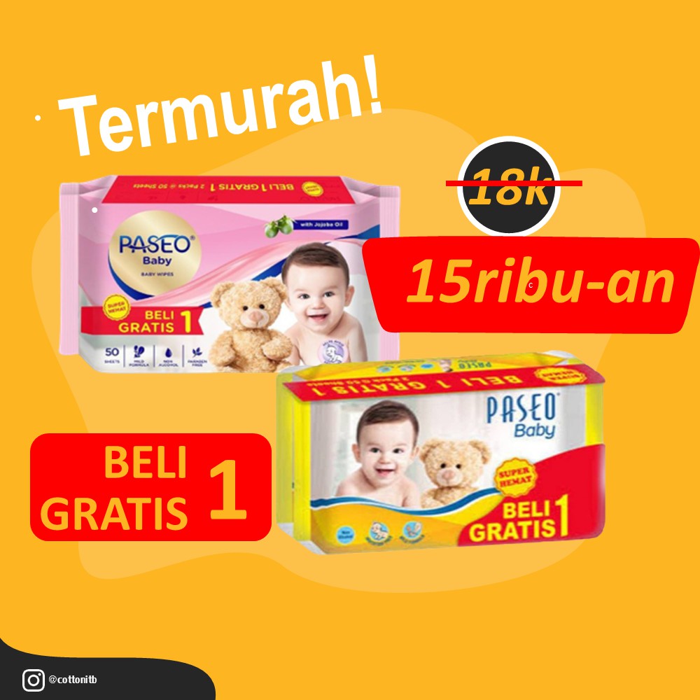 TERMURAH PASEO TISSUE BASAH PASEO 50 SHEET / TISSUE BASAH BAYI / TISSUE BASAH ANTISEPTIK