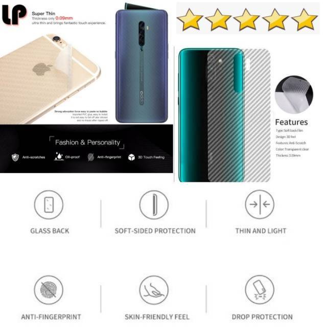 TEMPERED GLASS BACK SKIN CARBON SAMSUNG S20+ S20 S20ULTRA  S10 S10plus S8 S8+ S9+ S7EDGE S6EDGE S7