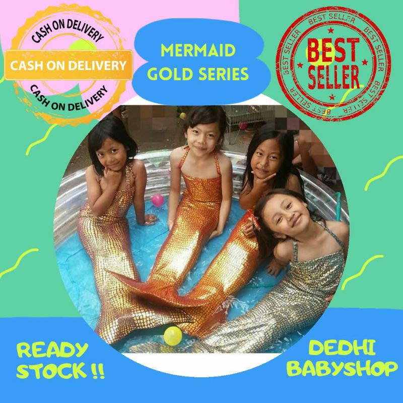 Kostum mermaid kostum putri duyung anak baju renang anak terbaru 2021 Gold Series