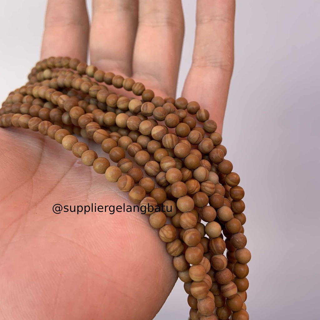 bahan yellow jasper kuning 4mm ryolit natural renceng asli batu alam