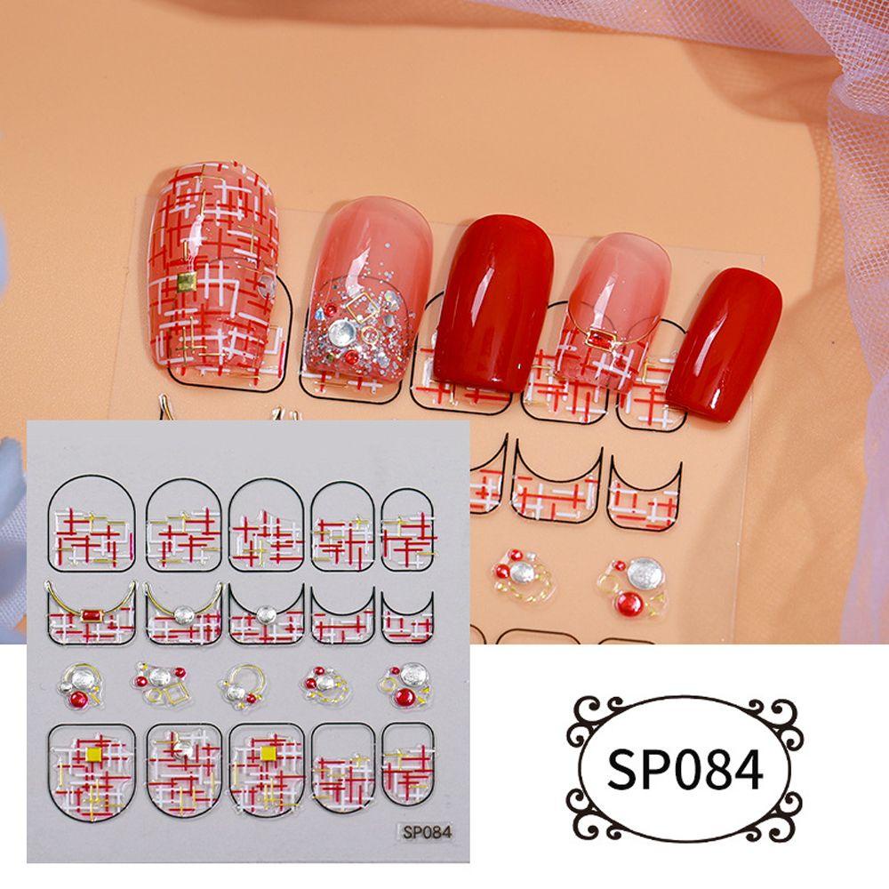 Agustina Aurora Stiker Kuku Wanita Kerang Pola Tidak Teratur Flamingo Self Adhesive Nail Art Dekorasi