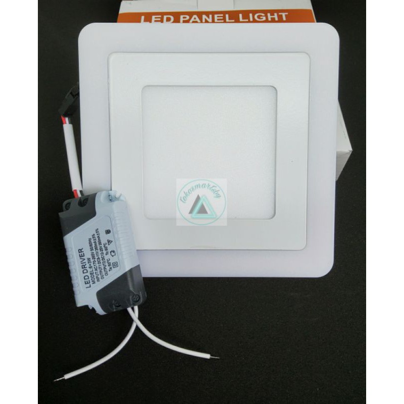 Lampu Downlight LED Panel 6+3 Watt IB / Lampu Panel Inbouw MODEL KOTAK 2 WARNA