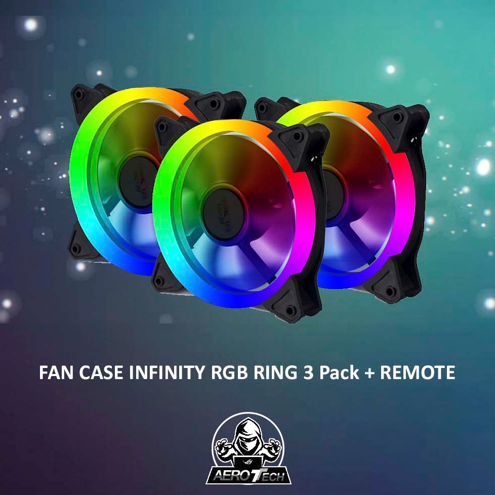 FAN CASE INFINITY RGB RING 3 Pack + REMOTE