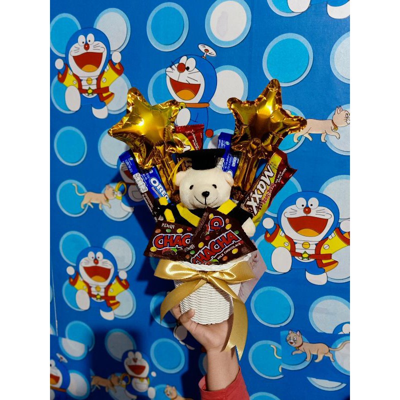 

buket boneka/buket snack/buket wisuda/hampers wisuda/hampers ulangtahun
