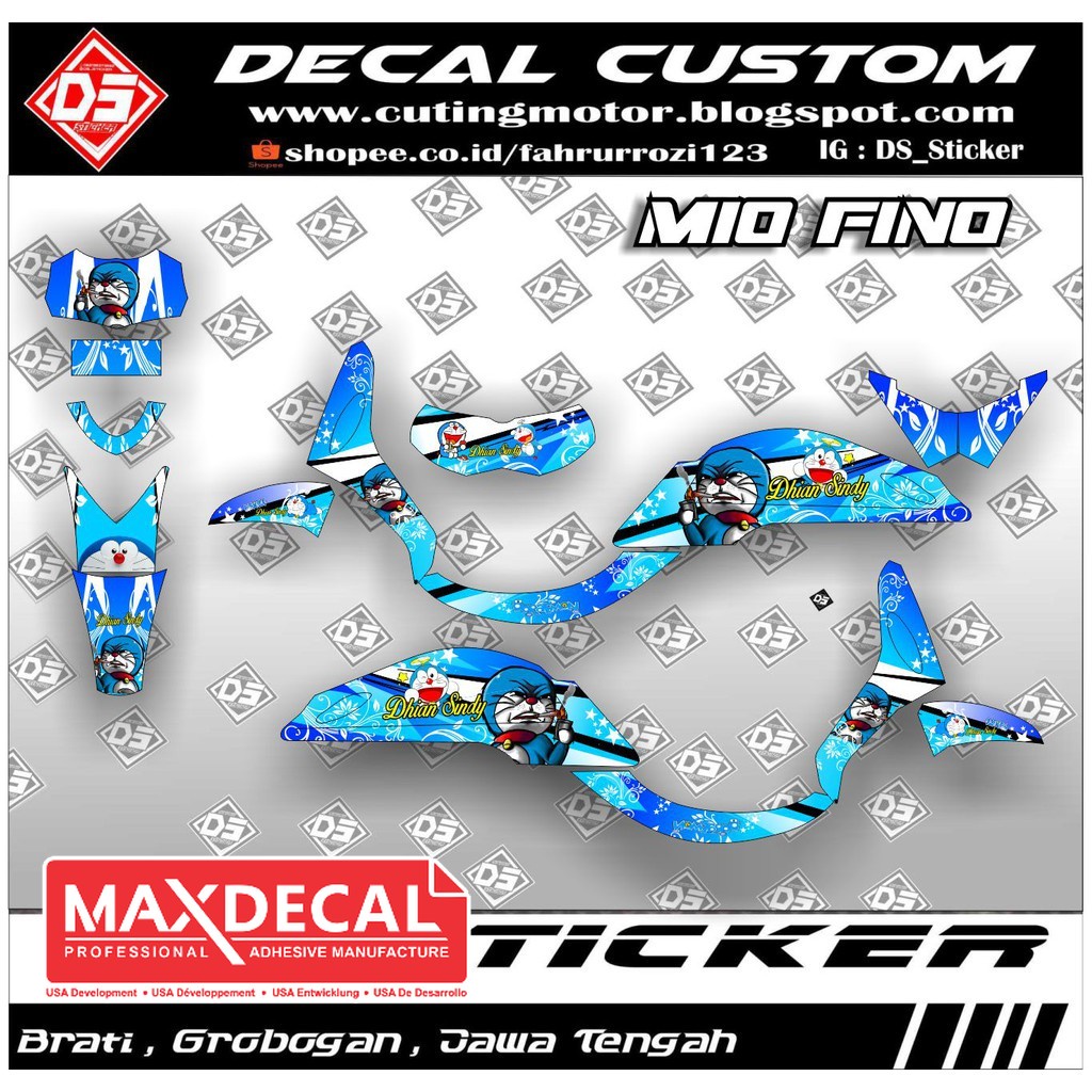 Decal Stiker Mio Fino  Motif doraemon