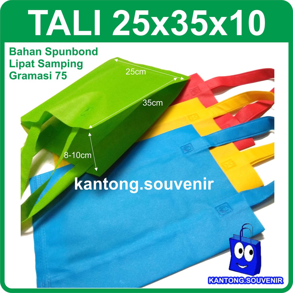 

Tali 25x35x10 tas spunbond / tas goodie bag / tas goodiebag / tas polosan / tas kain polosan murah