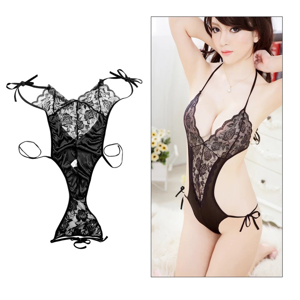 Lingerie Seksi Bodysuit Erotis Pakaian Dalam Renda Setelan Wanita 1030-7