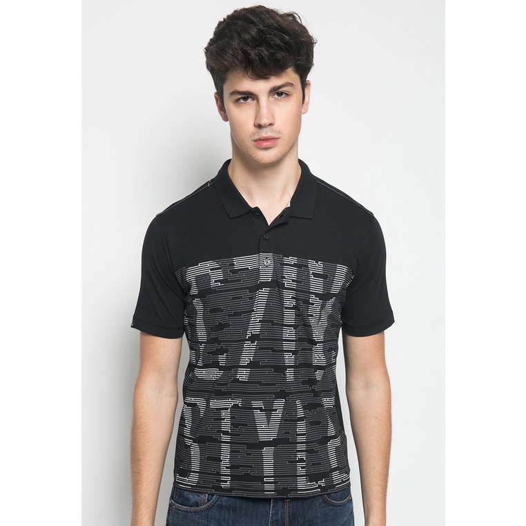 Johnwin - Kaos Casual - Kaos Pria - Kaos Lengan Pendek - Hitam - Full Text - ATS.625.M331.33.C S/S
