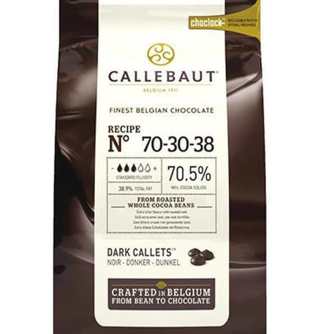 

BAHAN KUE CALLEBAUT 70% DARK CHOCOLATE BELGIAN CHOCO CALLETS REPACK 500GR PERISA MAKANAN & MINUMAN