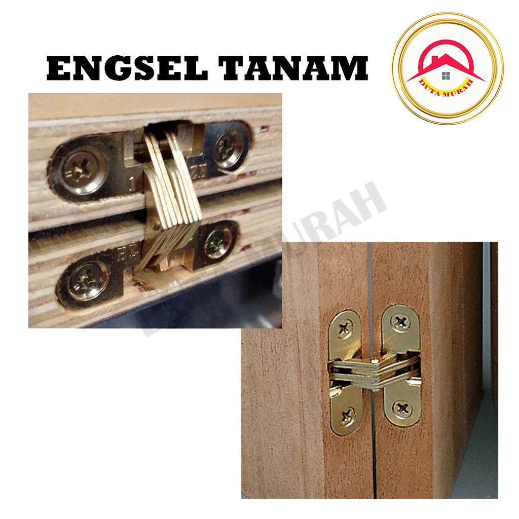 Engsel Tanam / Engsel Deer Ukuran S CHROME Cross Hinge Pintu Lemari Meja Lipat Tanam