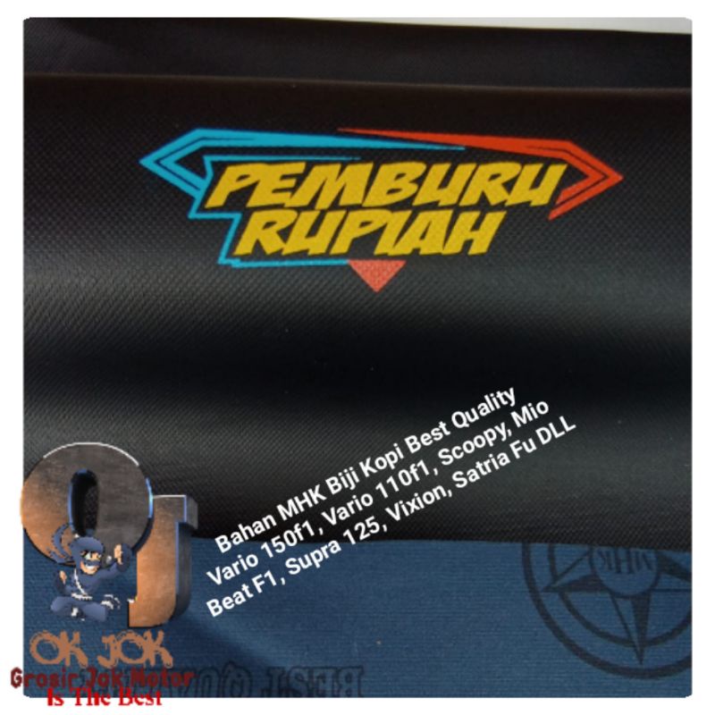 Kulit Jok Motor Logo Pemburu Rupiah/Kulit Jok Motor Murah/Sarung Jok Motor Custom/Sarung Jok Murah