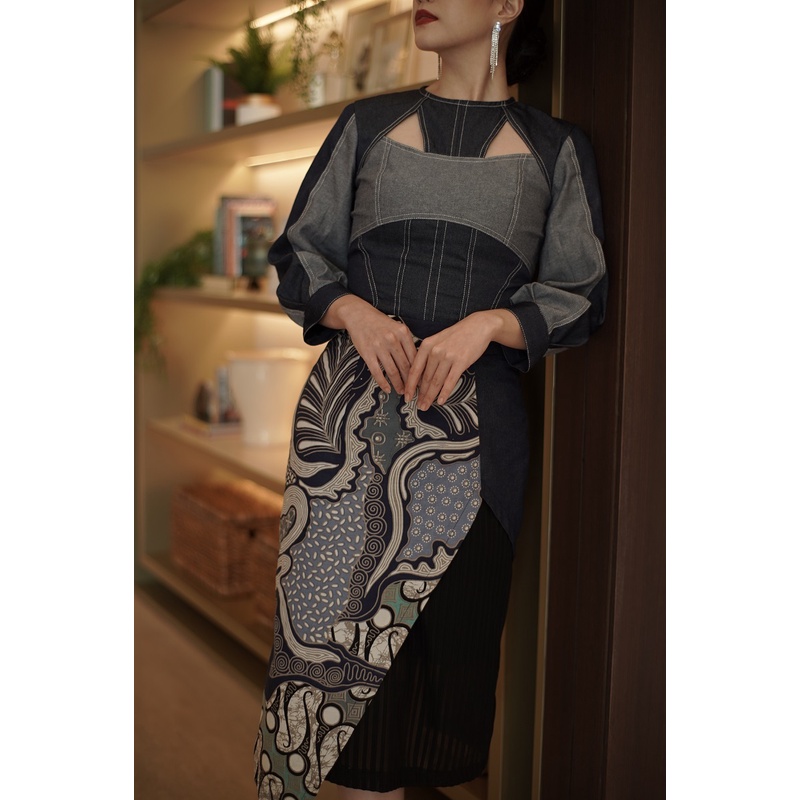 Midi Skirt Wanita Batik Kekinian - Melvee Batik - Chaewon Skirt