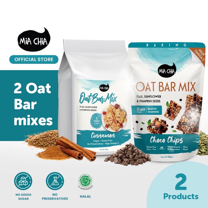 

Jual Paket Hemat (Oatbar Cinnamon & Choco Chip) - Granola Muesli Sehat