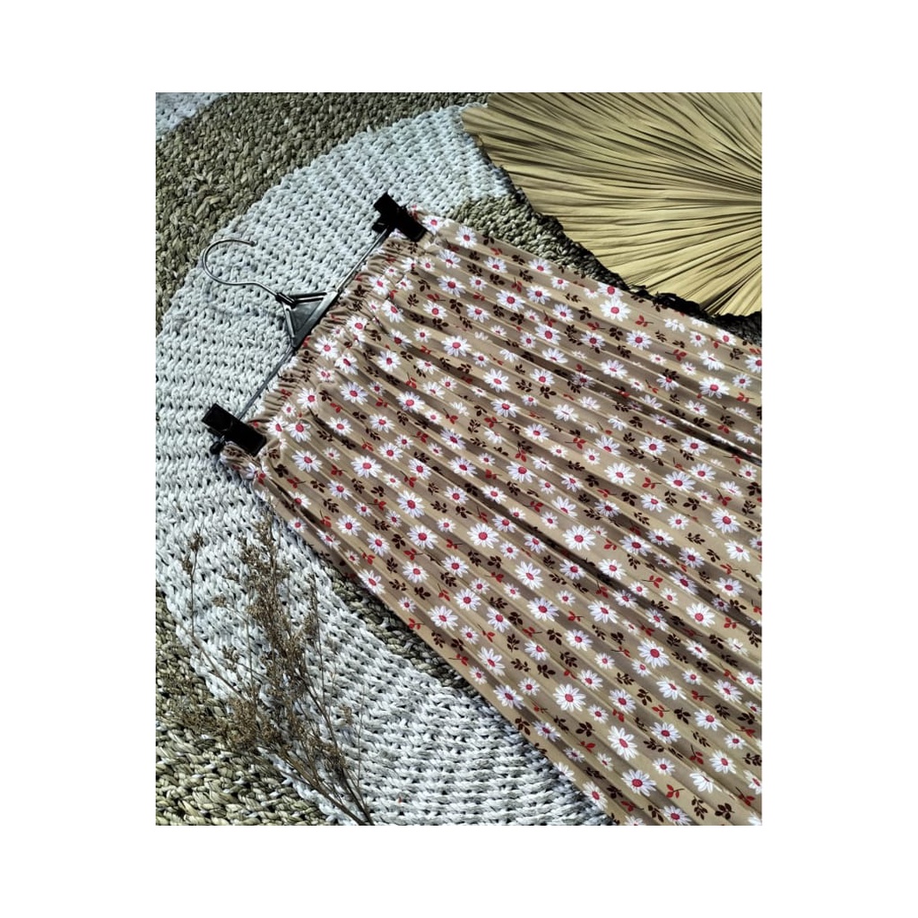 ROK PLISKET MOTIF DAISY KEKINIAN // ROK MOTIF BUNGA TERBARU // ROK MOTIF DAISY