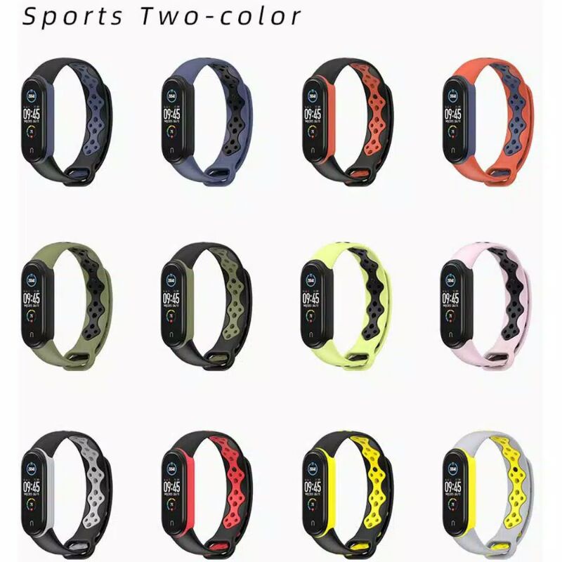 MIJOBS SPORTS DUAL TONE MiBand 6 / 5 Silicon Strap for XIAOMI MI™