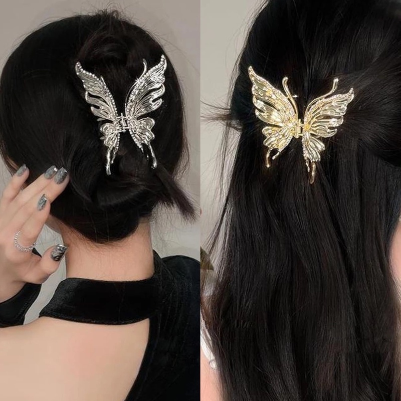 Jepit Rambut Bentuk Kupu-Kupu Bahan Metal Gaya Korea Untuk Wanita Butterfly