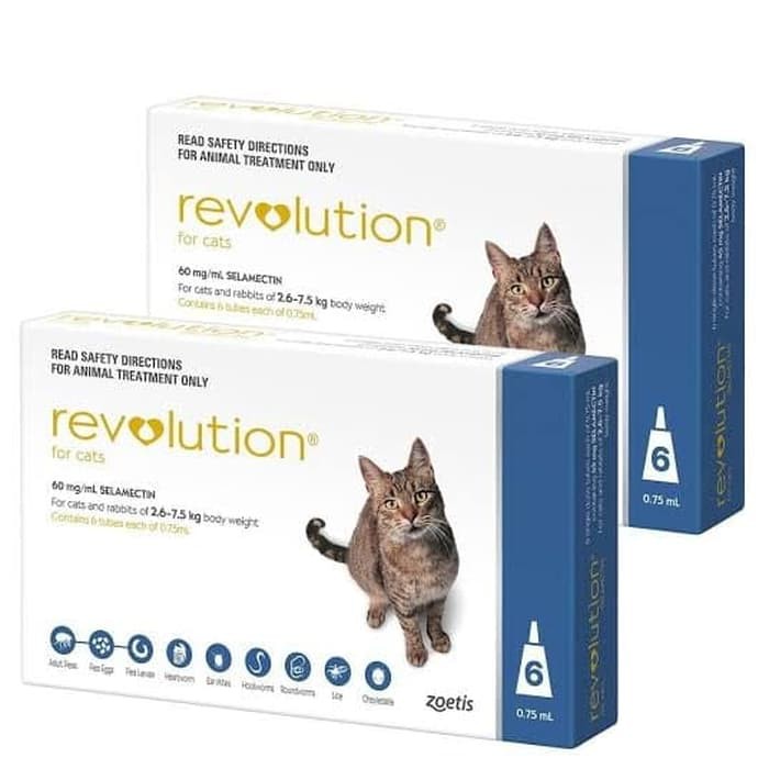 Revolution Adult Cat 60mg, obat kutu kucing dewasa - HARGA PER TUBE