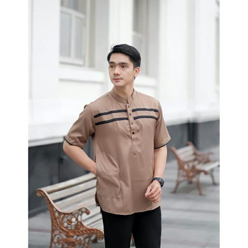 (XR) koko kurta pria dewasa bahan import(L) terbaru 2022 lengan pendek